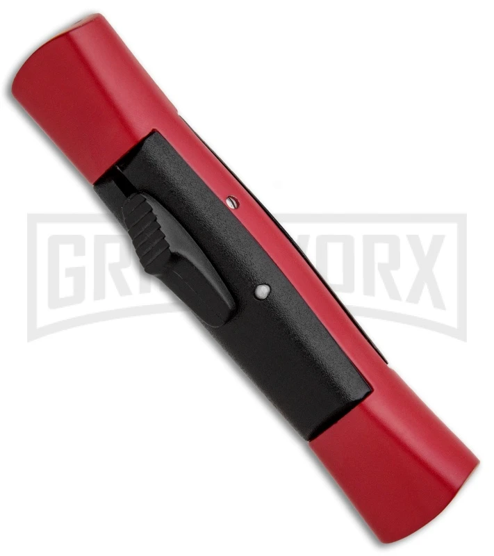 AKC 007 Concord Red/Black OTF Automatic Knife - Dagger Satin - Image 2