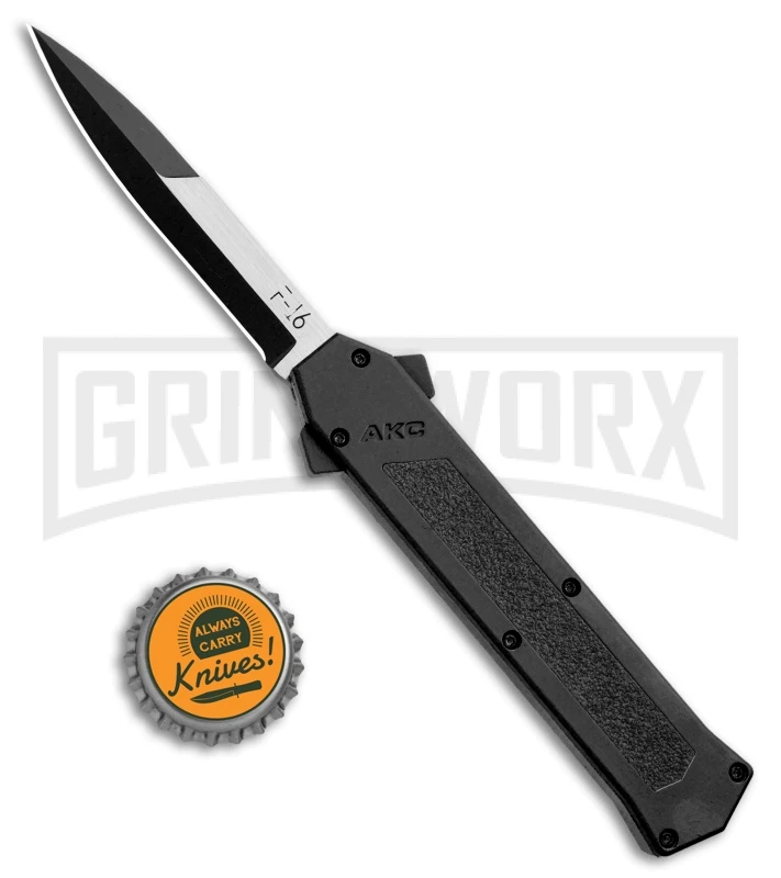 AKC F-16 Black D/A OTF Automatic Knife - Bayo Two Tone - Image 4