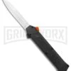 AKC F-16 Black D/A OTF Automatic Knife + Orange Button - Bayo Satin Plain