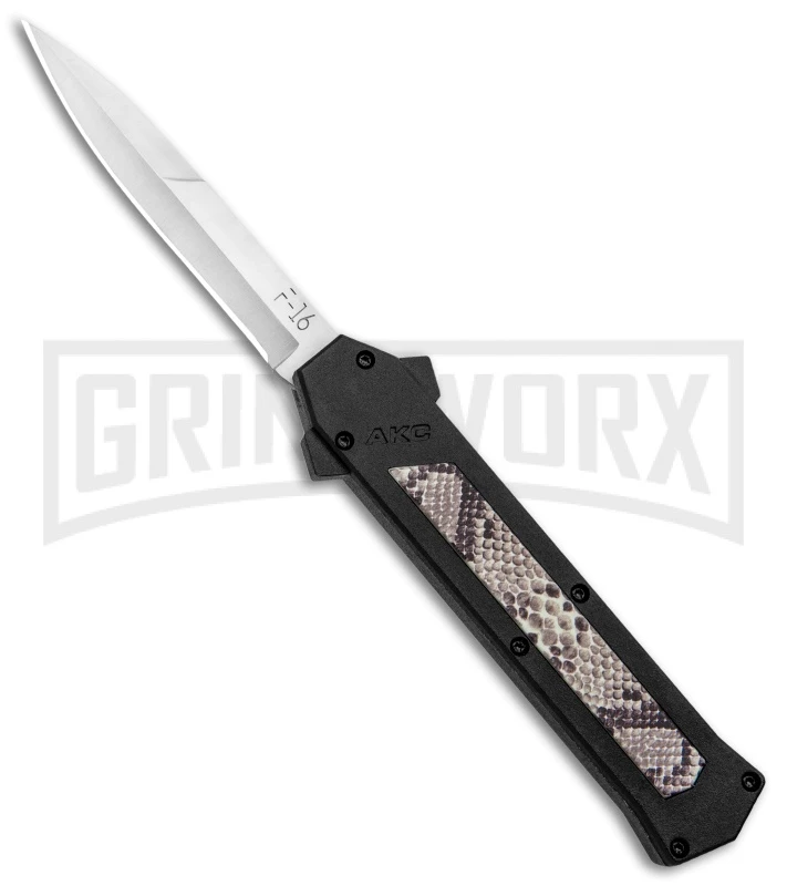 AKC F-16 Diamondback D/A OTF Automatic Knife - Bayo Satin Plain