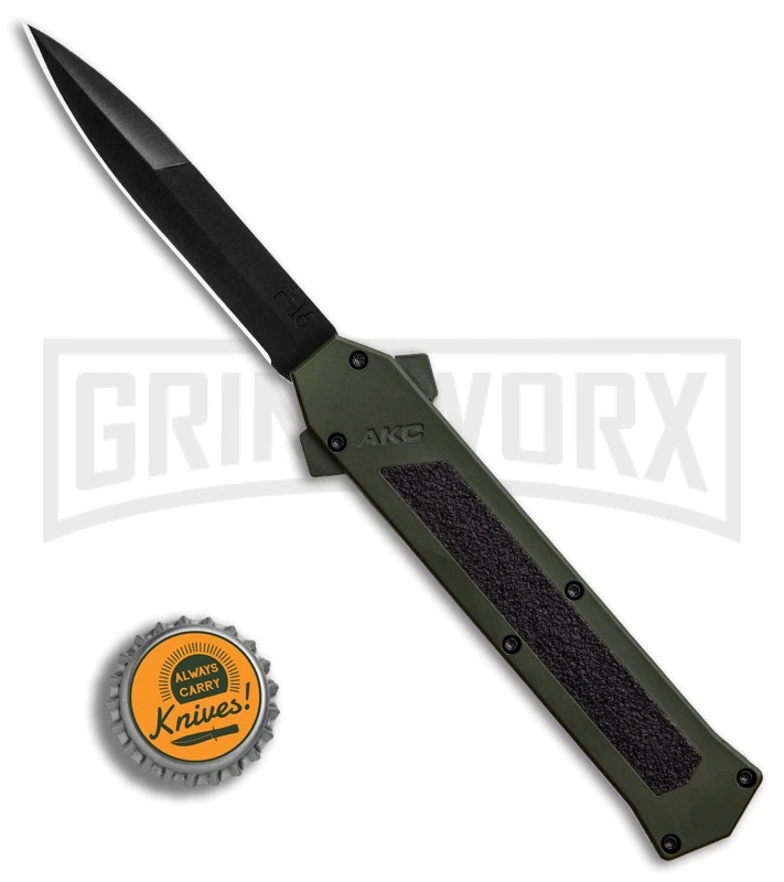 AKC F-16 OD Green D/A OTF Automatic Knife - Bayo Black Plain - Image 4