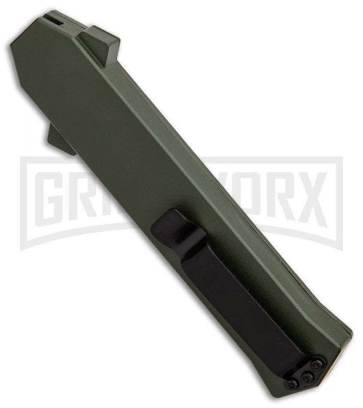 AKC F-16 OD Green D/A OTF Automatic Knife - Bayo Black Plain - Image 2