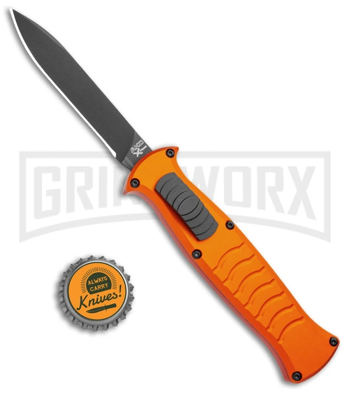 AKC X-treme EVO Orange OTF Automatic Knife - Black Plain - Image 4