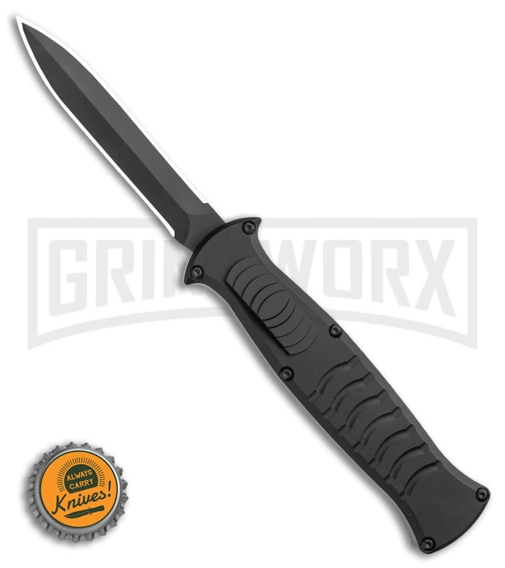AKC X-treme EVO Black OTF Automatic Knife - Black Plain Dagger - Image 4