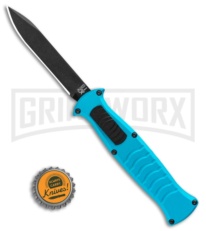 AKC X-treme EVO Blue OTF Automatic Knife - Black Plain - Image 4