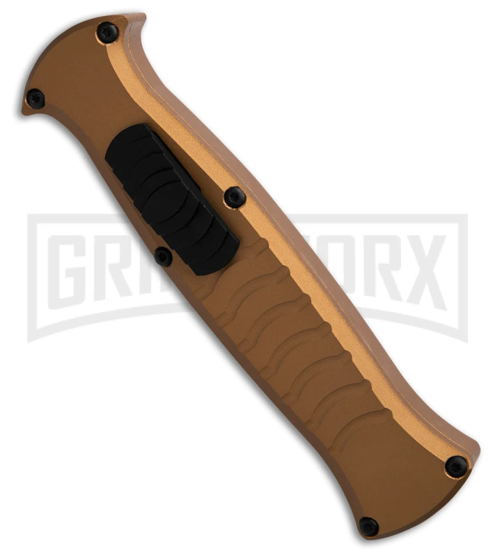 AKC X-treme EVO Gold OTF Automatic Knife - Black Plain Dagger - Image 2
