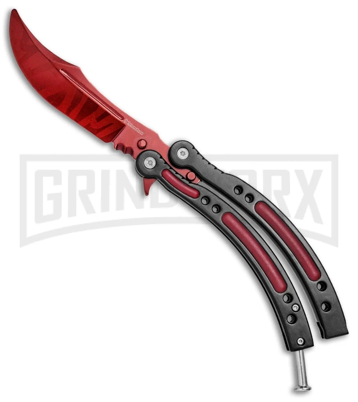 Andux CS Red/Black Balisong Butterfly Trainer - Red Plain