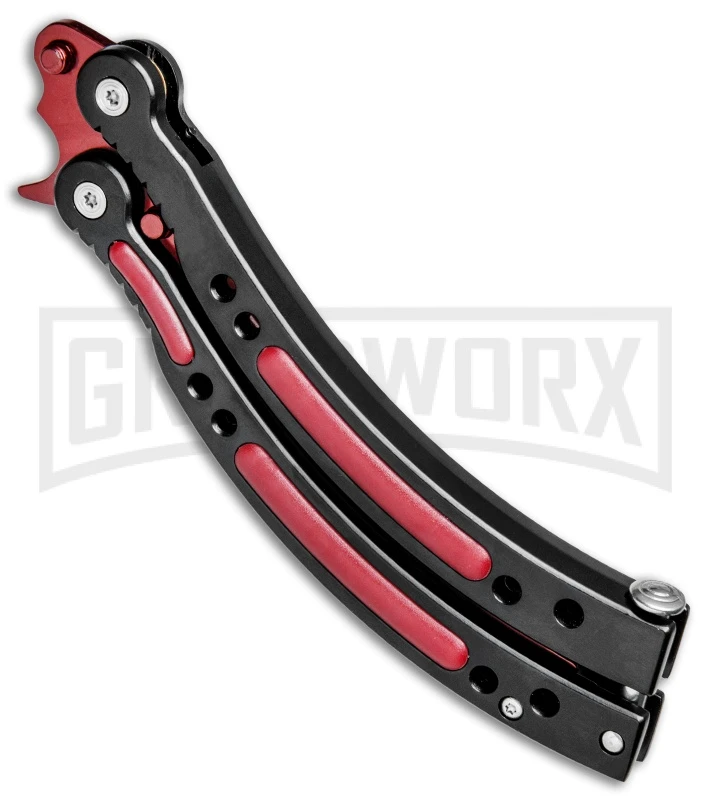 Andux CS Red/Black Balisong Butterfly Trainer - Red Plain - Image 2