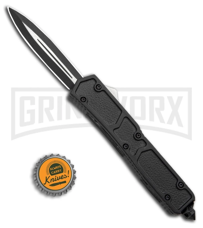 Atomic Slim Dagger Black OTF Automatic Knife - Dagger Two Tone Plain - Image 4