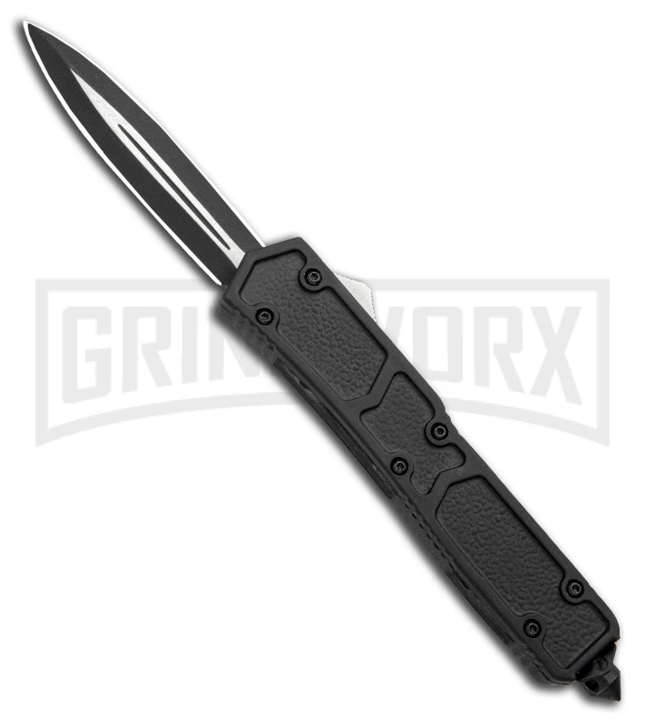 Atomic Slim Dagger Black OTF Automatic Knife - Dagger Two Tone Plain