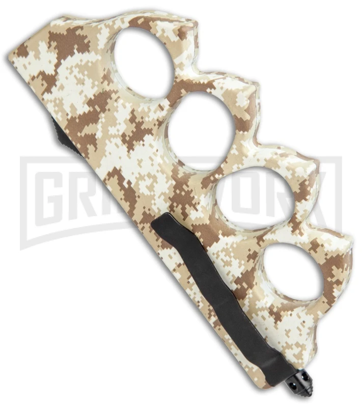 Atomic Tan Digital Camo OTF Automatic Knuckle Knife - Dagger Two-Tone - Image 3