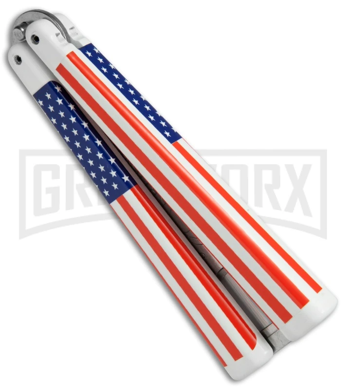 BB Barfly USA Flag Bottle Opener Butterfly Trainer - Satin 4TH18 - Image 2