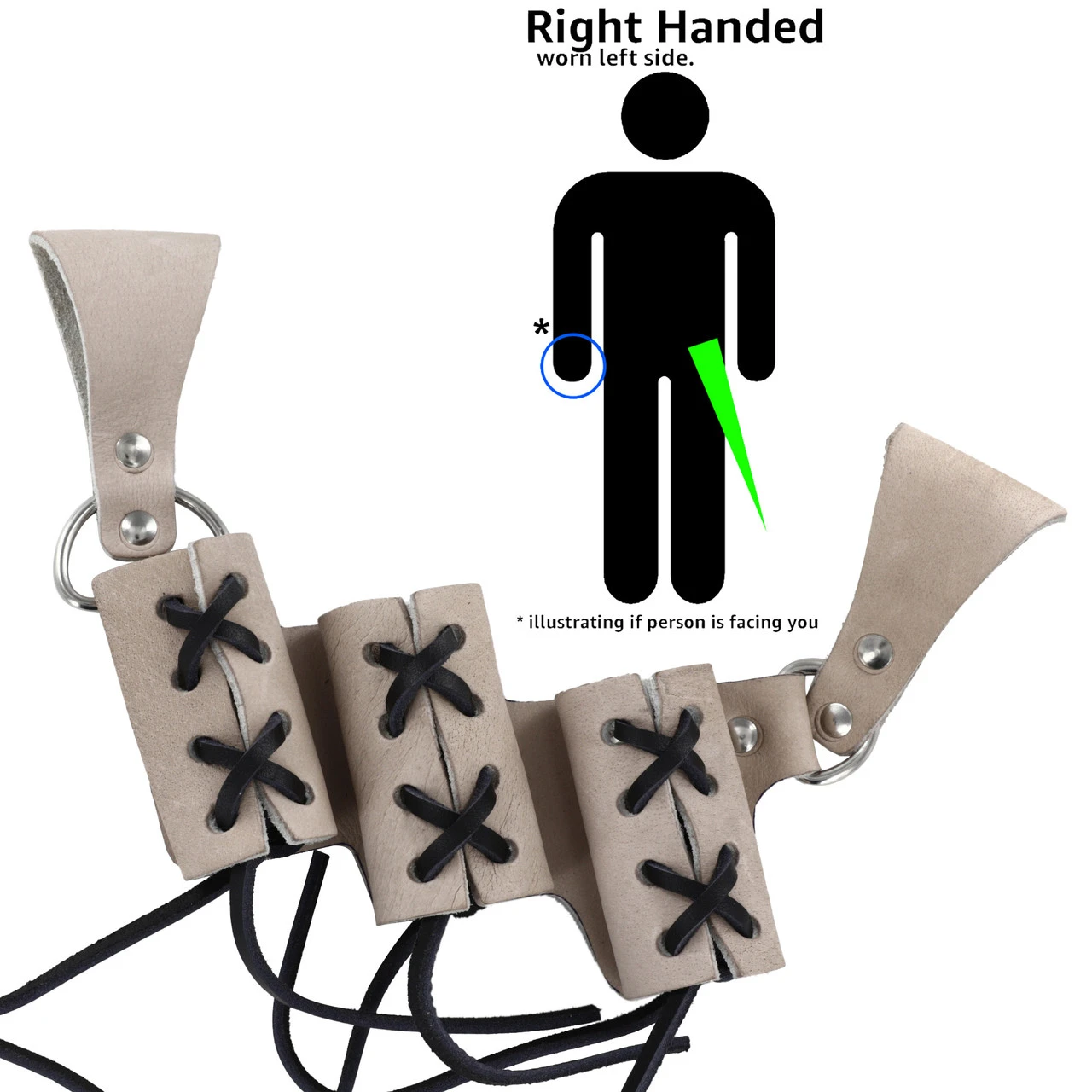 Tertiary Illusion 3 Sword Dagger Right-Handed Color Choice Medieval Belt Frog W/ Black Lacing - Image 7