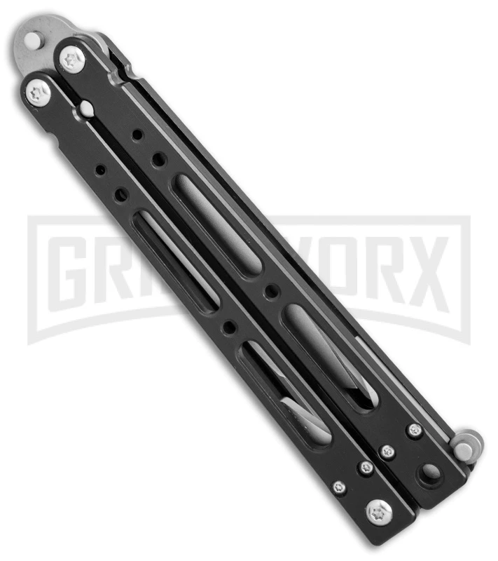 Bear OPS Bear-Song IV Black Tanto Butterfly Knife - Bead Blast Plain - Image 3