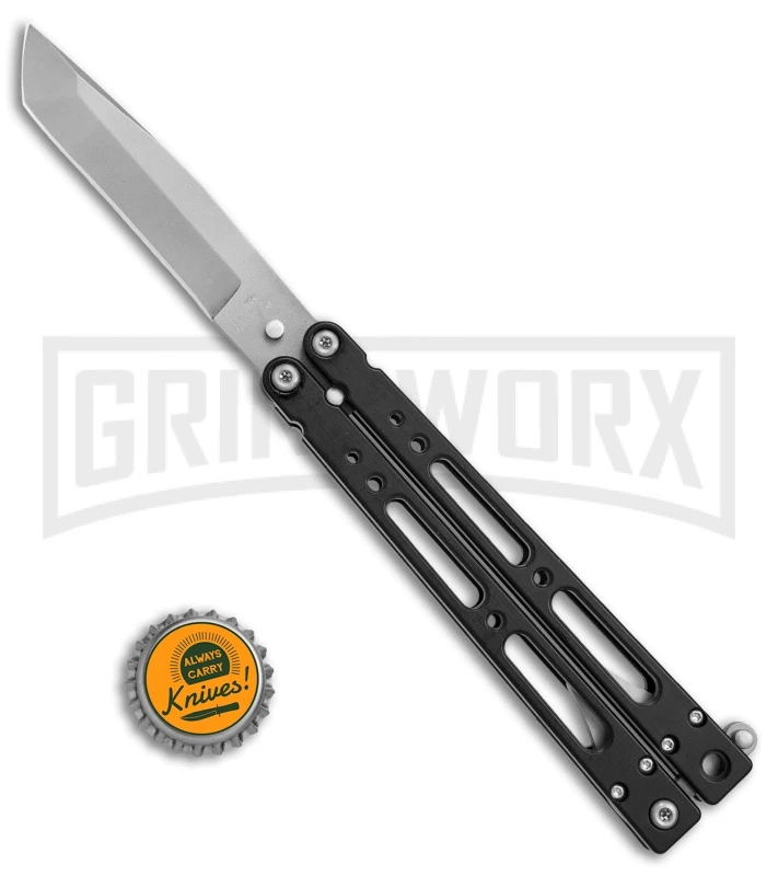 Bear OPS Bear-Song IV Black Tanto Butterfly Knife - Bead Blast Plain - Image 4