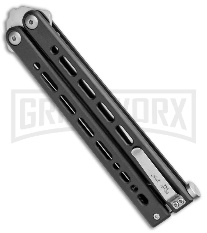 Bear Ops Bear Song VIII Black Butterfly Knife - Tanto Satin Plain - Image 3