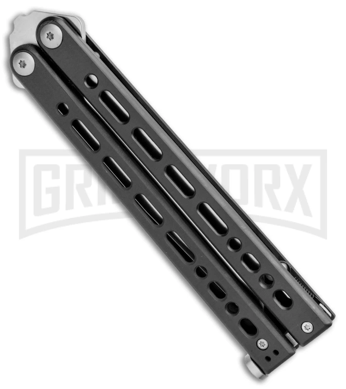 Bear Ops Bear Song VIII Black Butterfly Knife - Tanto Satin Plain - Image 2