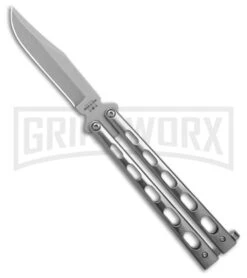 Bear & Son Knives SS14 Stainless Steel Butterfly Knife - Clip Point Bead Blast