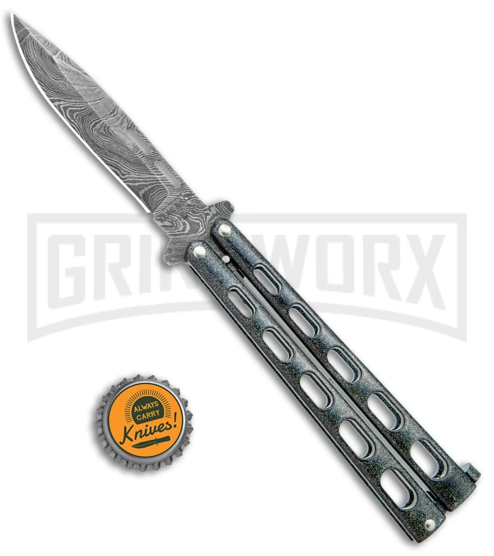 Bear & Son 115GXD Galaxy Butterfly Knife - Damascus Plain - Image 4