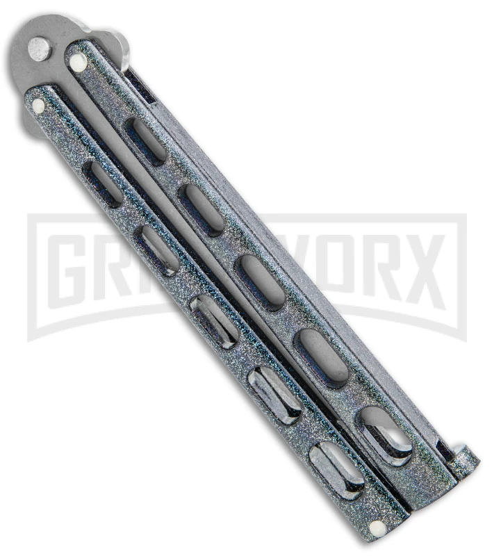 Bear & Son 114 Galaxy Butterfly Knife - Stonewash Tanto Plain - Image 3