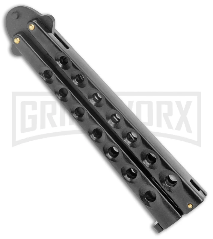 Scoundrel Black Balisong Butterfly Knife Kriss - Black Plain - Image 2