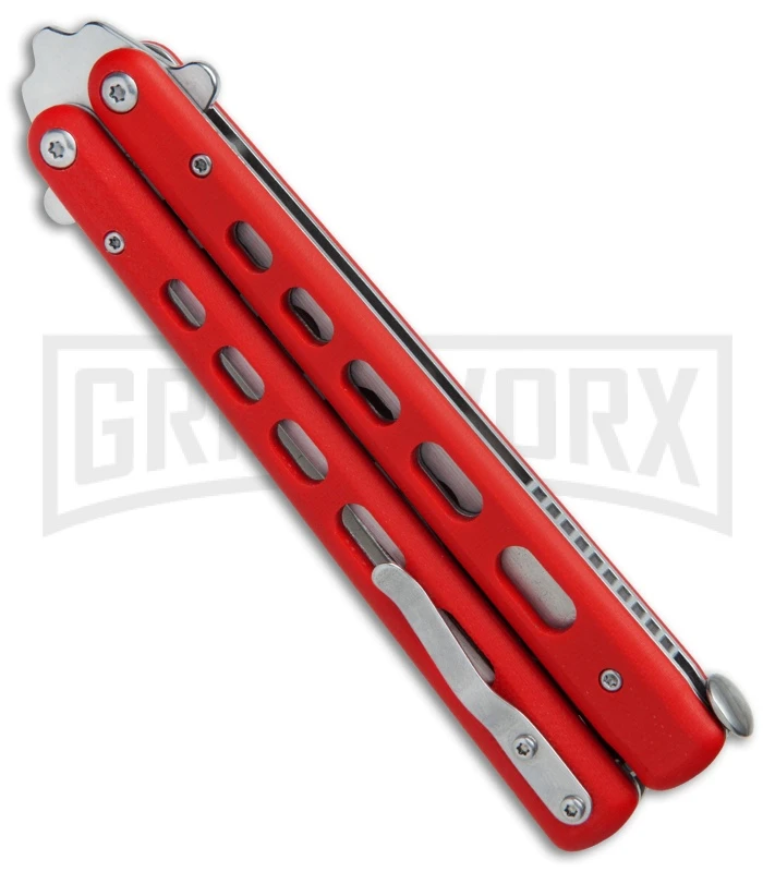Boker Plus 01BO712 Red G-10 Balisong Trainer Butterfly Trainer - Satin - Image 2