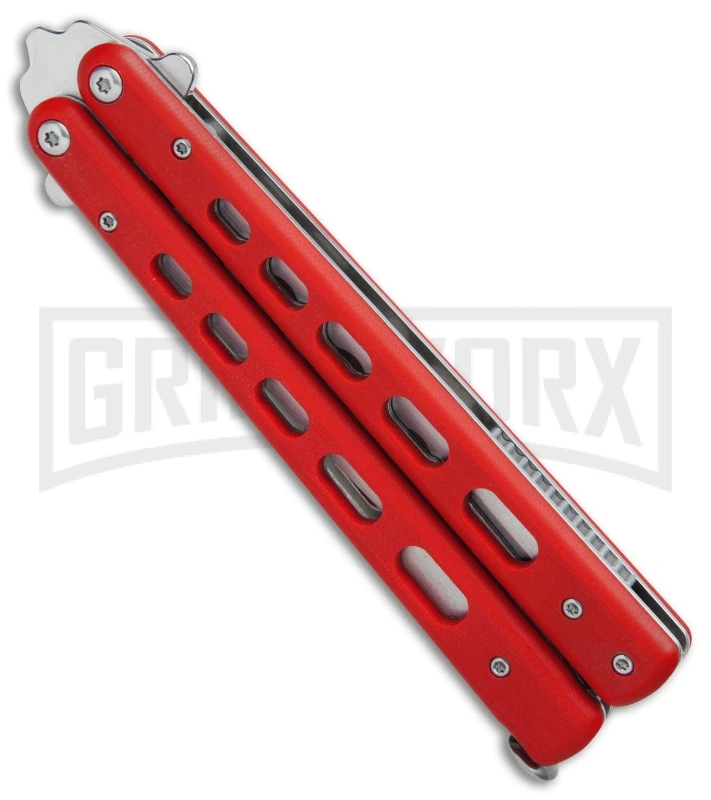 Boker Plus 01BO712 Red G-10 Balisong Trainer Butterfly Trainer - Satin - Image 3