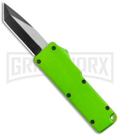 Chud Mini Green OTF Automatic Knife - Black Tanto Plain
