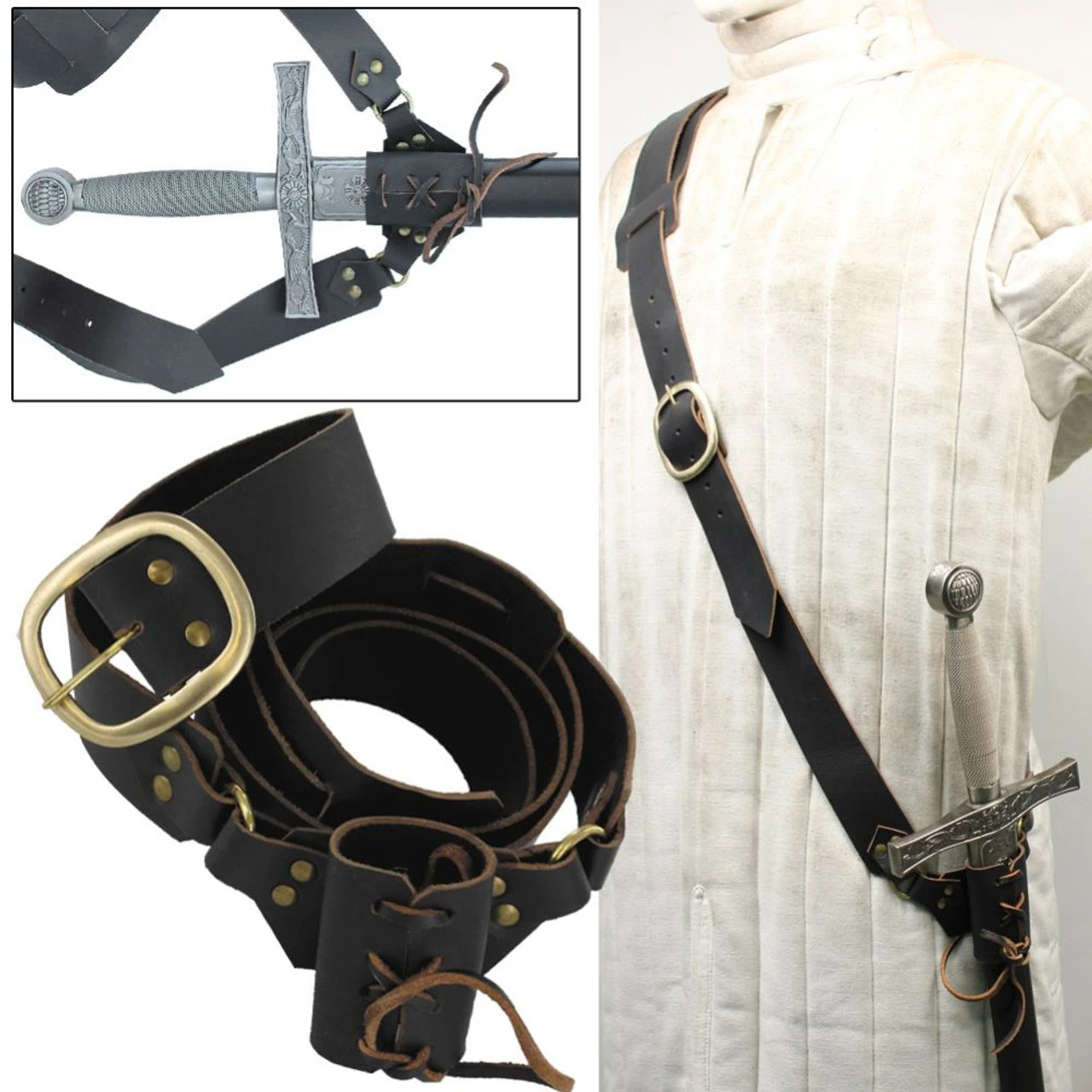 Sword Waist Hanger Leather Baldric - Image 4