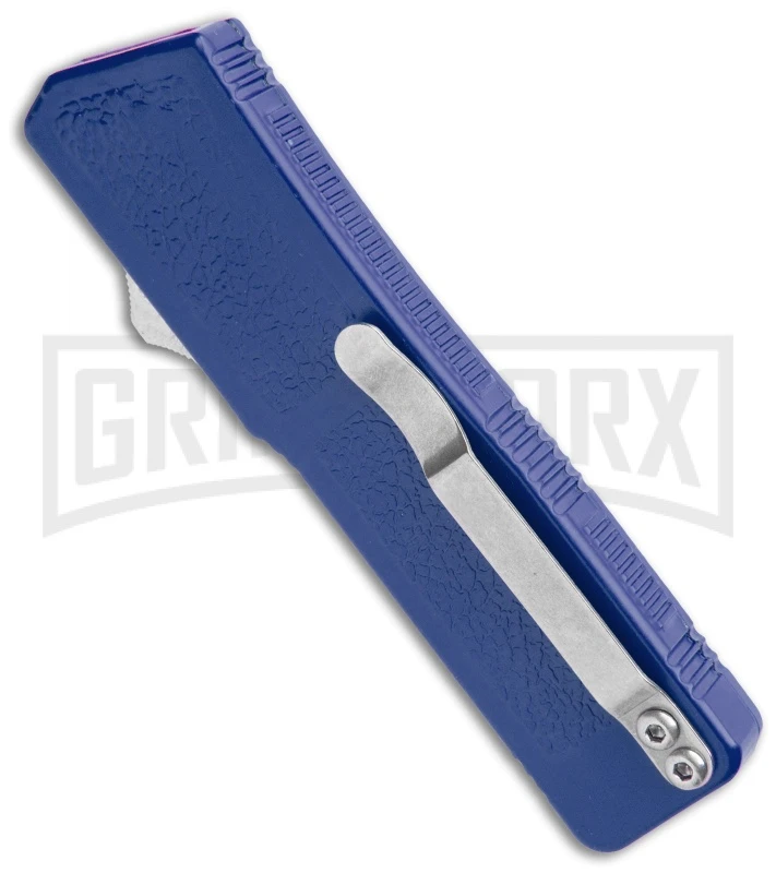 Lightning D/A Tanto OTF Automatic Knife Blue (3.25" Satin) - Image 3