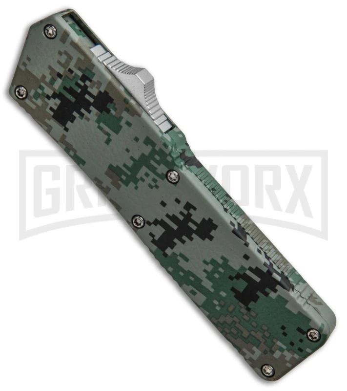 Lightning Digi Camo D/A OTF Automatic Knife - Satin Serr - Image 2
