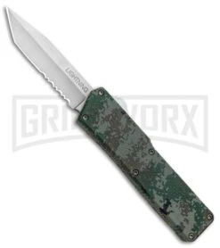 Lightning Digi Camo D/A OTF Automatic Knife - Tanto Satin Serr
