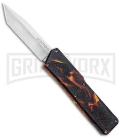 Lightning Fire D/A OTF Automatic Knife - Tanto Satin Plain