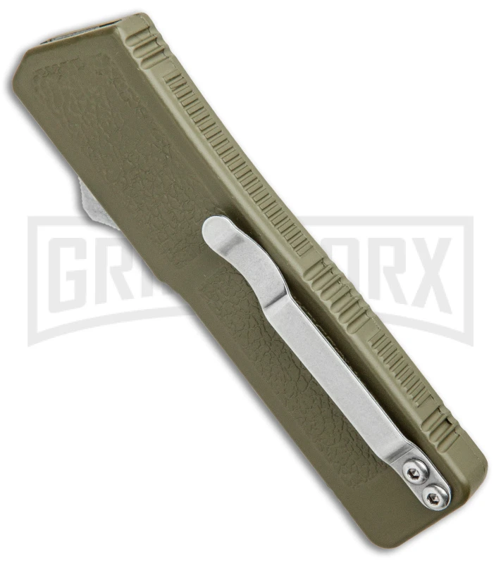 Lightning OD Green D/A OTF Automatic Knife - Tanto Black Serr - Image 3