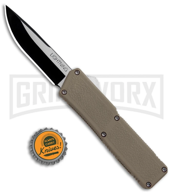 Lightning Tan D/A OTF Automatic Knife - Two-Tone Plain - Image 4