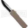 Lightning Tan D/A OTF Automatic Knife - Two-Tone Serr