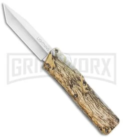 Lightning Tree Camo D/A OTF Automatic Knife - Tanto Satin Plain