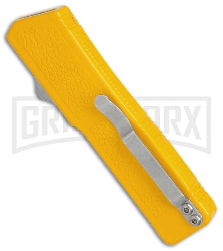 Lightning Yellow D/A OTF Automatic Knife - Black Dagger - Image 2
