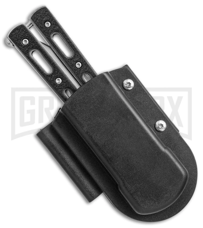 Morphite Black Pocket Balisong Butterfly Knife - Bead Blast Plain - Image 4