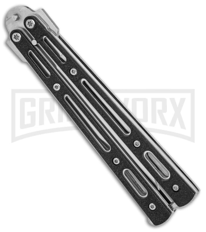 Morphite Black Pocket Balisong Butterfly Knife - Bead Blast Plain - Image 3