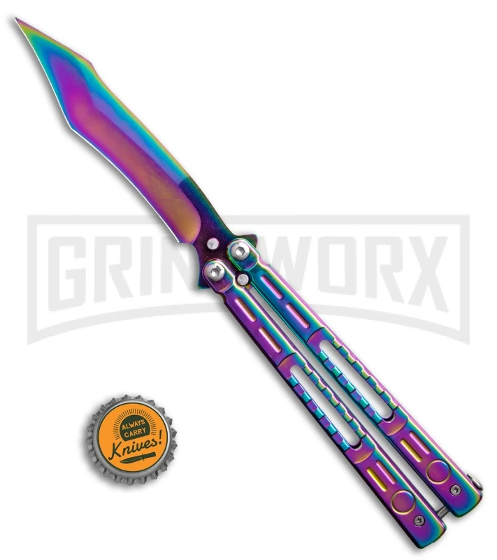 Chalkhill Balisong Spectrum Butterfly Knife - Skeletonized Handles - Image 4