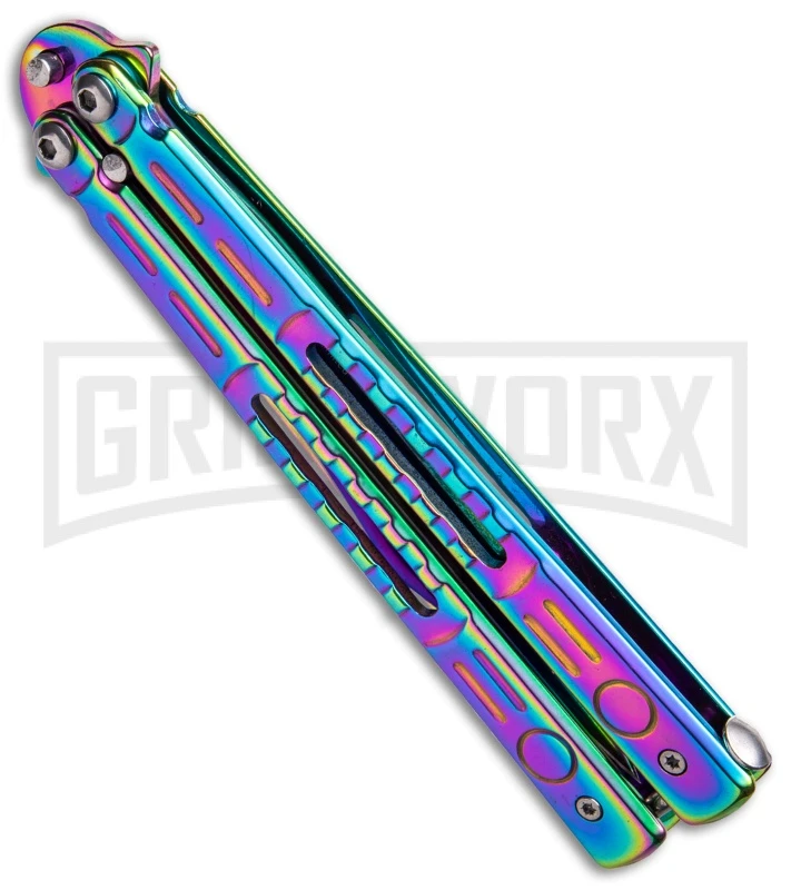 Chalkhill Balisong Spectrum Butterfly Knife - Skeletonized Handles - Image 2