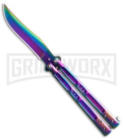 Rainbow Balisong Butterfly Knife