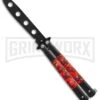 Red Demon Trainer Balisong Butterfly Knife - Black Plain