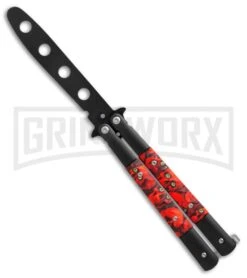 Red Demon Trainer Balisong Butterfly Knife - Black Plain