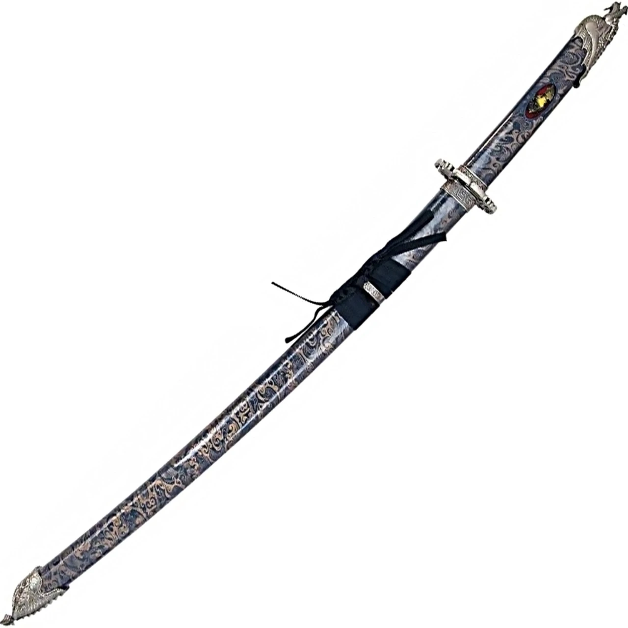 Ornamental Dragon Breath Samurai Katana Sword W/ Display Stand