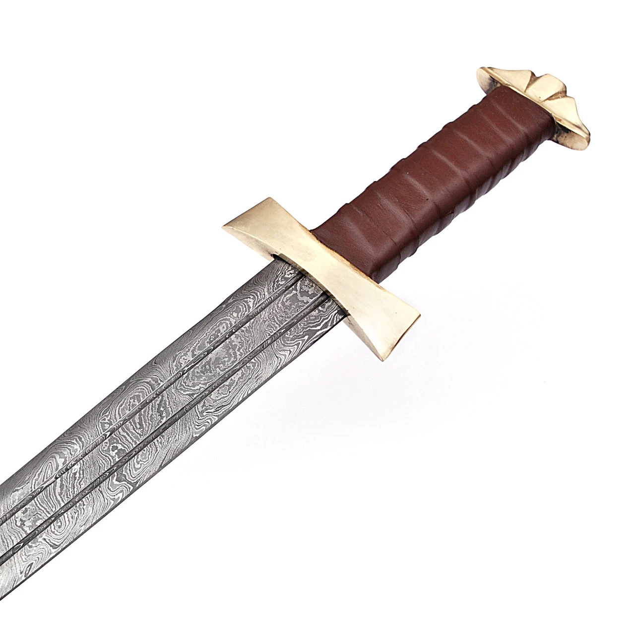 Golden High Strike Damascus Steel Battle Viking Sword - Image 3