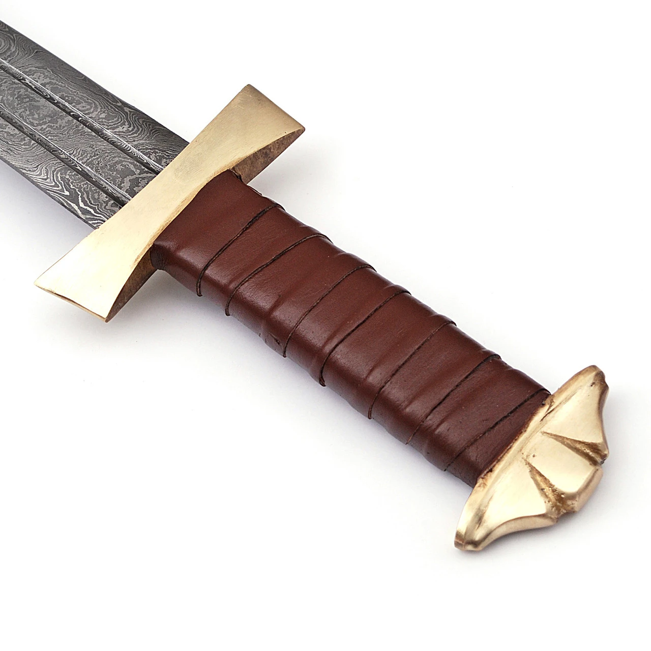 Golden High Strike Damascus Steel Battle Viking Sword - Image 5