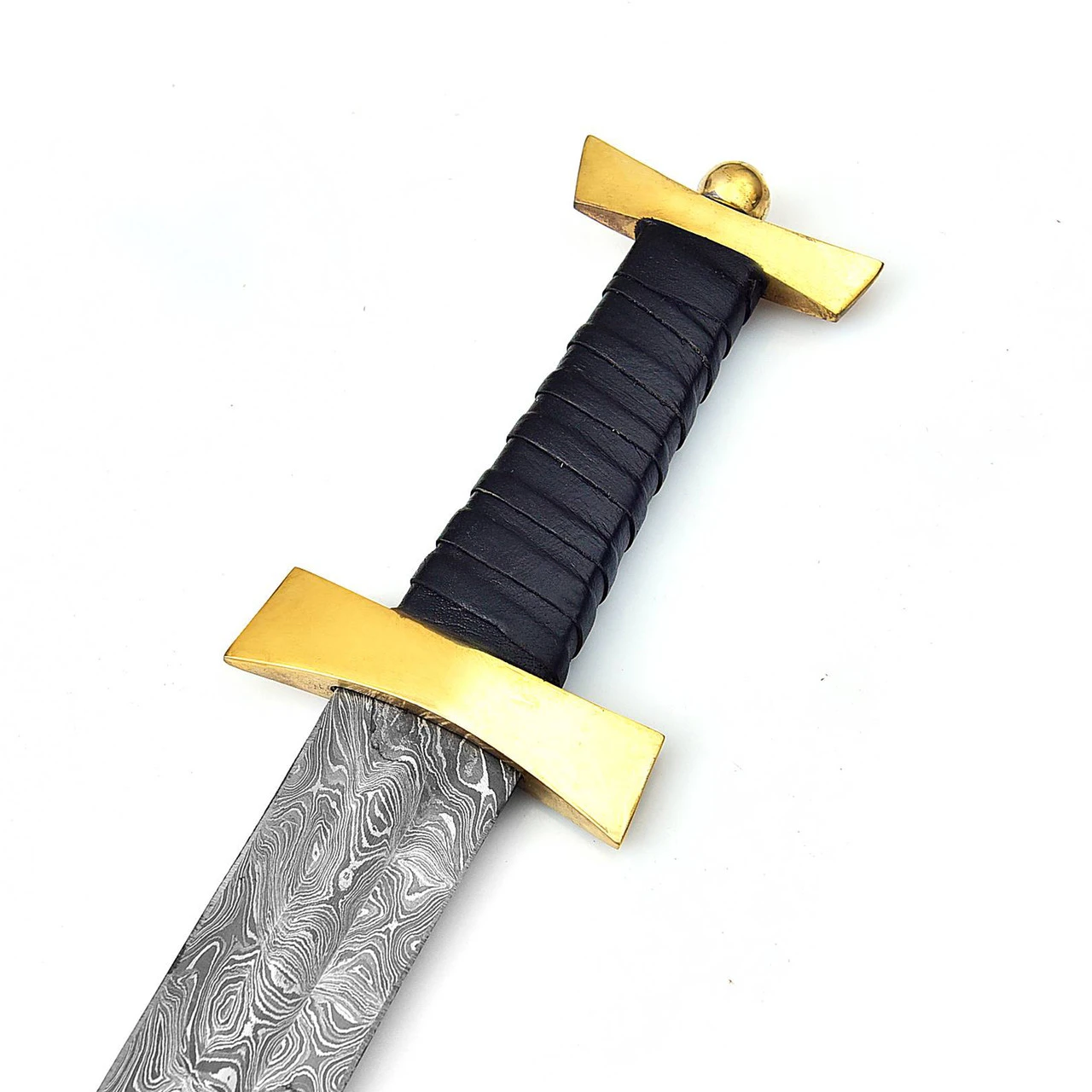 Ancient Roman Inspired Damascus Steel Spatha Historical Replica Sword - Image 3
