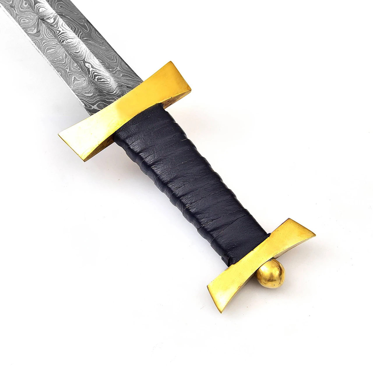 Ancient Roman Inspired Damascus Steel Spatha Historical Replica Sword - Image 5